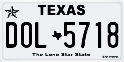TX license plate DOL5718