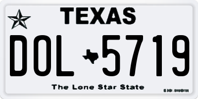 TX license plate DOL5719