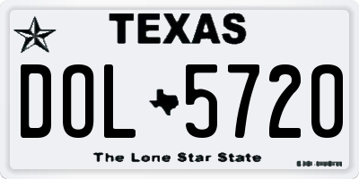 TX license plate DOL5720