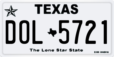 TX license plate DOL5721