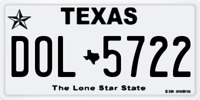 TX license plate DOL5722