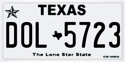 TX license plate DOL5723