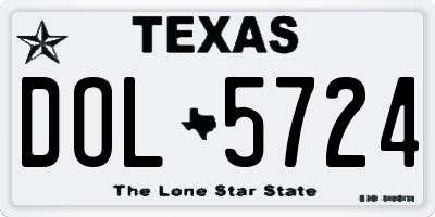 TX license plate DOL5724