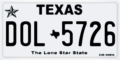TX license plate DOL5726