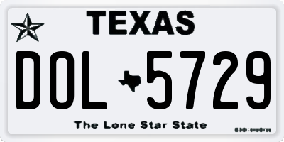 TX license plate DOL5729