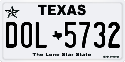 TX license plate DOL5732