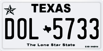 TX license plate DOL5733