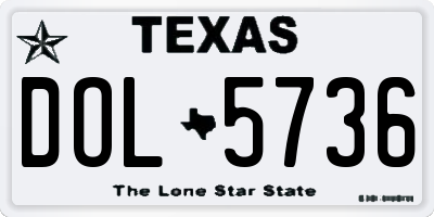 TX license plate DOL5736