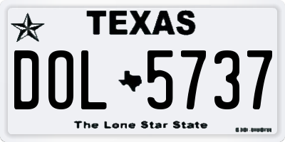 TX license plate DOL5737