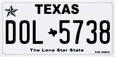 TX license plate DOL5738