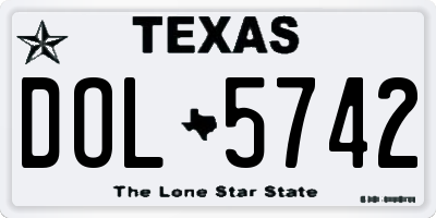 TX license plate DOL5742