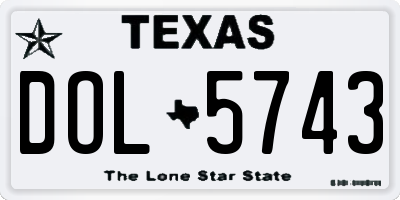 TX license plate DOL5743