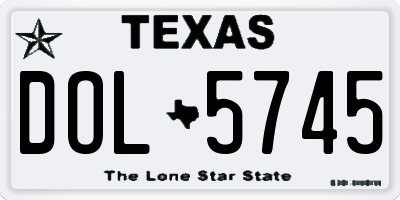 TX license plate DOL5745