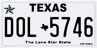 TX license plate DOL5746