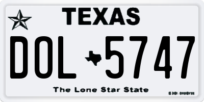 TX license plate DOL5747