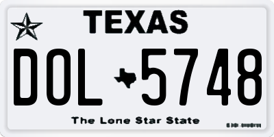 TX license plate DOL5748