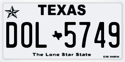 TX license plate DOL5749
