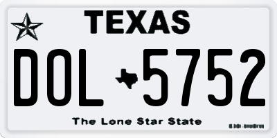 TX license plate DOL5752