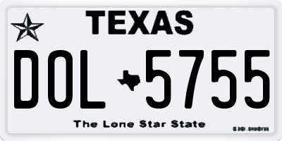 TX license plate DOL5755