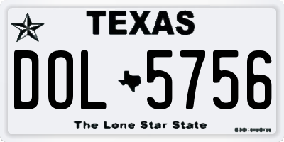TX license plate DOL5756