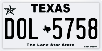 TX license plate DOL5758