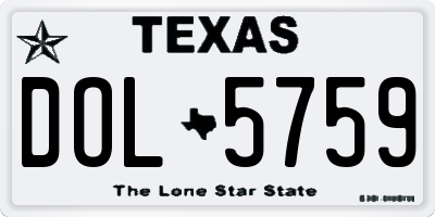 TX license plate DOL5759