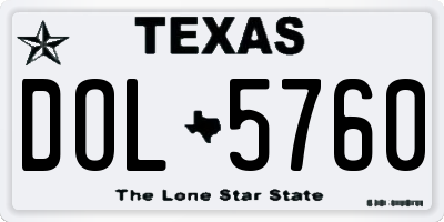 TX license plate DOL5760