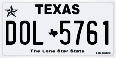 TX license plate DOL5761