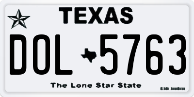 TX license plate DOL5763
