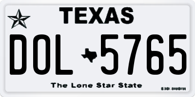 TX license plate DOL5765