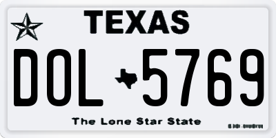 TX license plate DOL5769