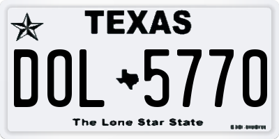 TX license plate DOL5770