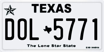 TX license plate DOL5771