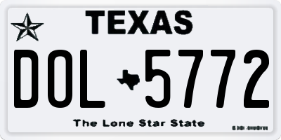 TX license plate DOL5772