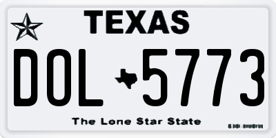TX license plate DOL5773