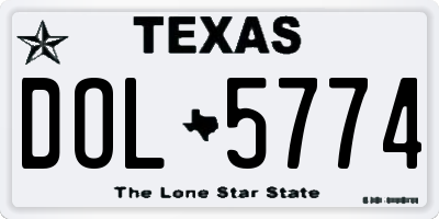 TX license plate DOL5774
