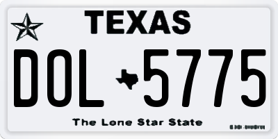 TX license plate DOL5775