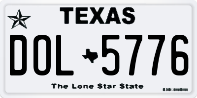TX license plate DOL5776