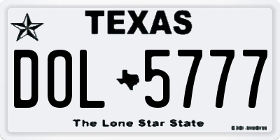 TX license plate DOL5777