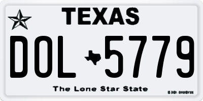 TX license plate DOL5779