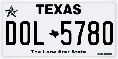 TX license plate DOL5780