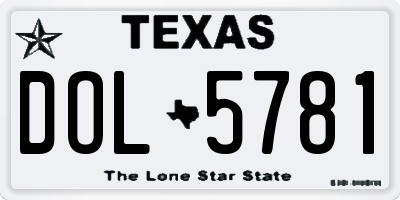 TX license plate DOL5781