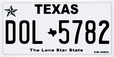 TX license plate DOL5782