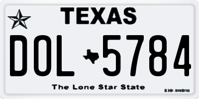 TX license plate DOL5784