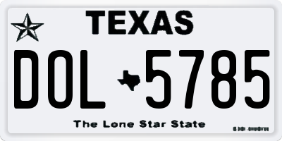 TX license plate DOL5785
