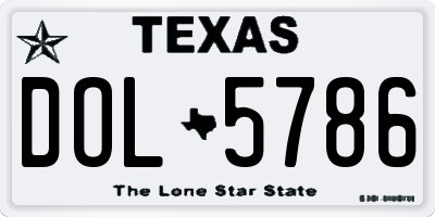 TX license plate DOL5786