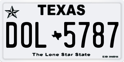 TX license plate DOL5787