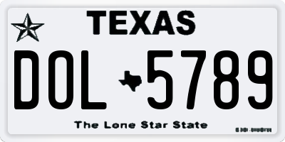 TX license plate DOL5789