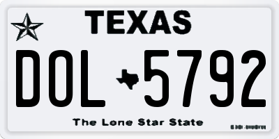 TX license plate DOL5792