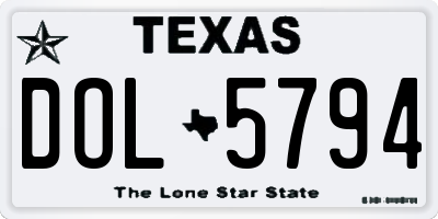 TX license plate DOL5794